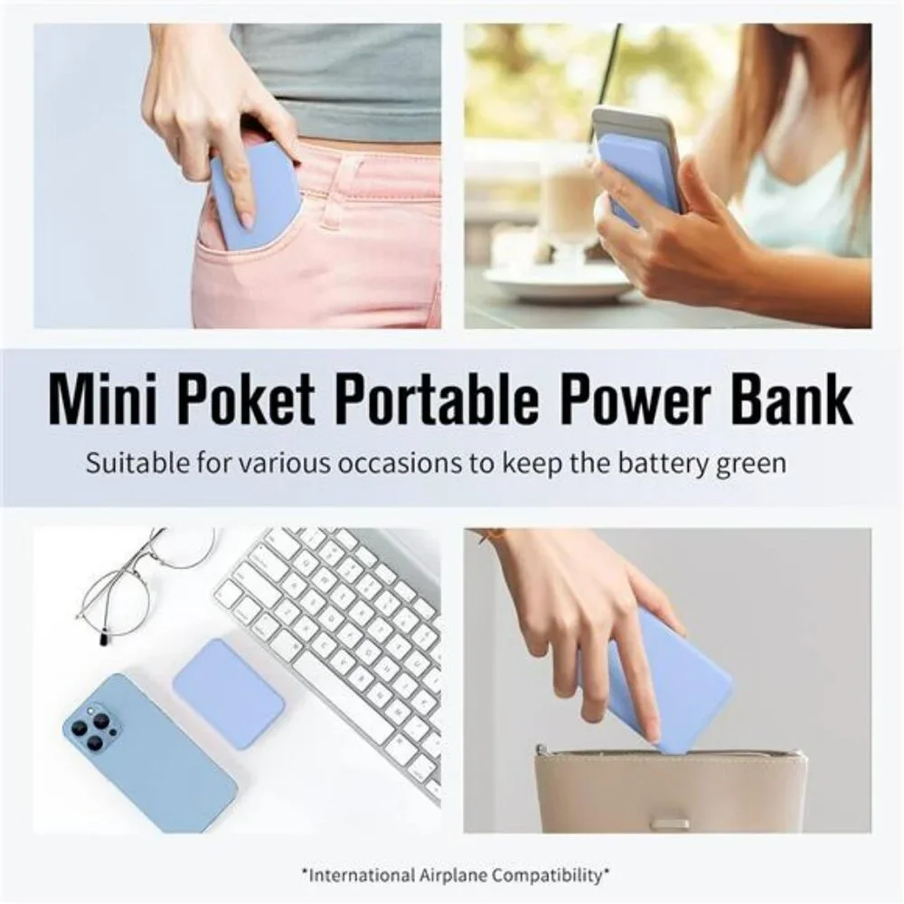 Portable power bank 5000mAh USB C external battery charger for phone tablet